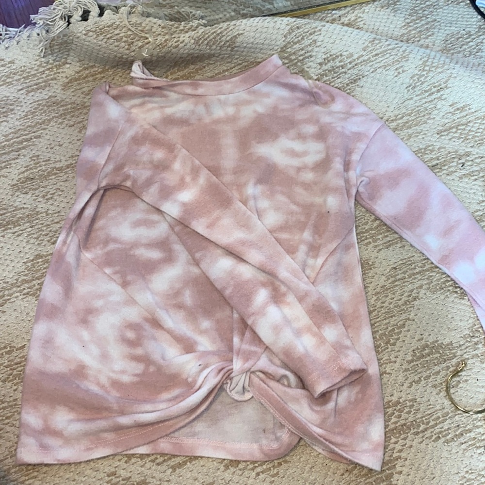 tied front pink tye dye sweater
